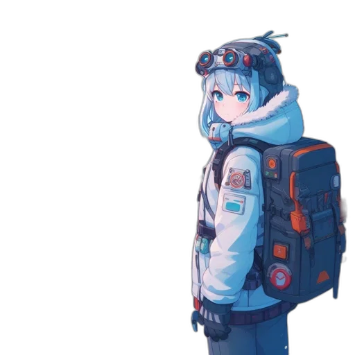 jacket, robot, hat, weapon transparent PNG cut-out