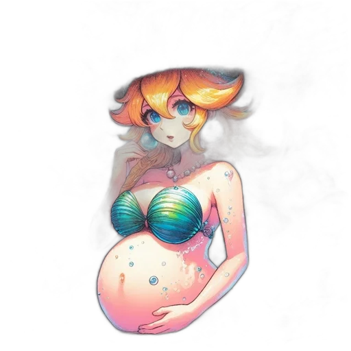 creature, jewelry, dress, watercolor transparent PNG cut-out