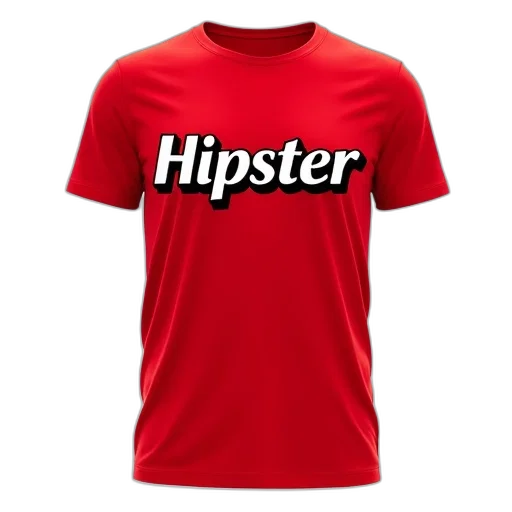 red, t-shirt, word, hipster transparent PNG cut-out