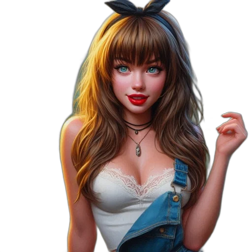 dress, jewelry, hat, face transparent PNG cut-out
