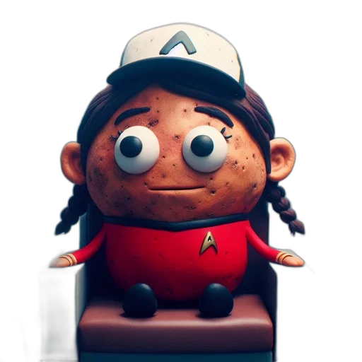 staff, robot, hat, 3d render transparent PNG cut-out