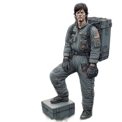 jacket, robot, concept art, comic book art transparent PNG cut-out