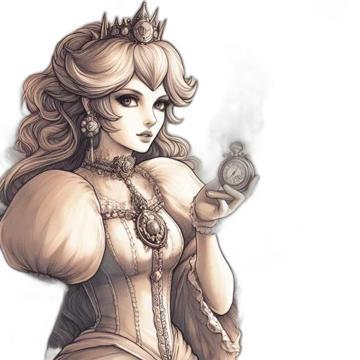 crown, staff, dress, fantasy art transparent PNG cut-out