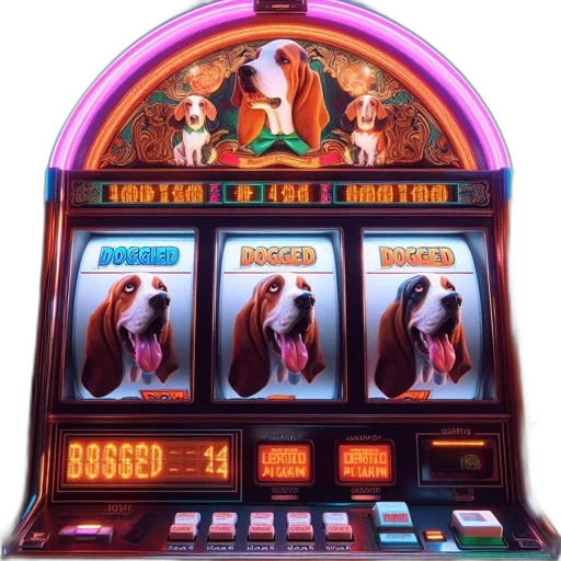 slot, machine, featuring, basset transparent PNG cut-out