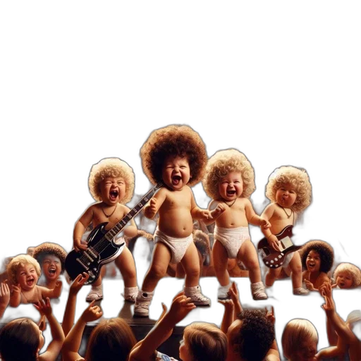 hair, concept art, four, babies transparent PNG cut-out