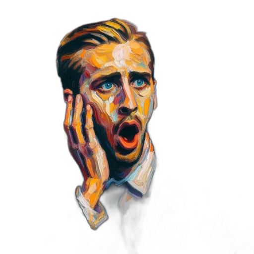 face, photorealistic, concept art, oil painting transparent PNG cut-out