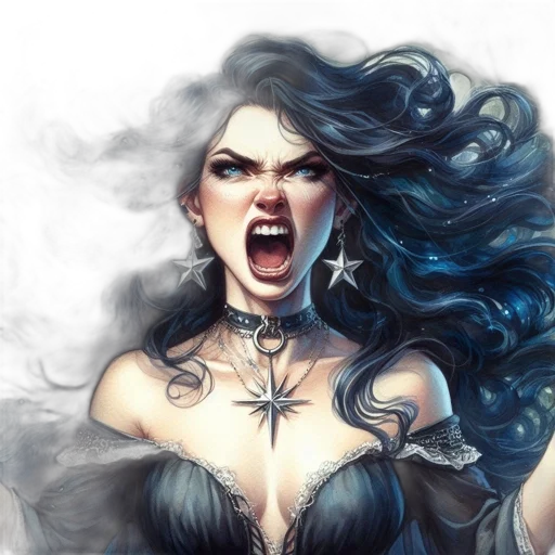 face, dress, fantasy art, comic book art transparent PNG cut-out