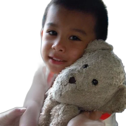 young, child, holds, teddy transparent PNG cut-out