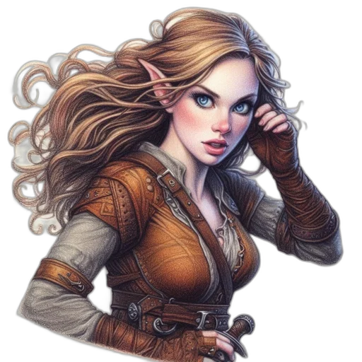 jacket, face, staff, fantasy art transparent PNG cut-out