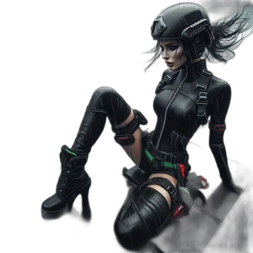 cyberpunk, concept art, comic book art, fantasy art transparent PNG cut-out