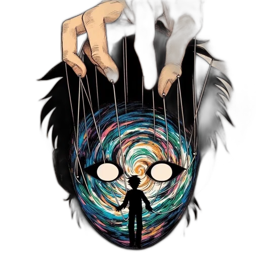mask, hair, staff, umbrella transparent PNG cut-out