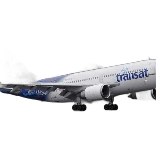 photorealistic, air, transat, airplane transparent PNG cut-out