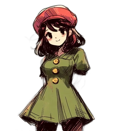 hat, dress, jacket, staff transparent PNG cut-out