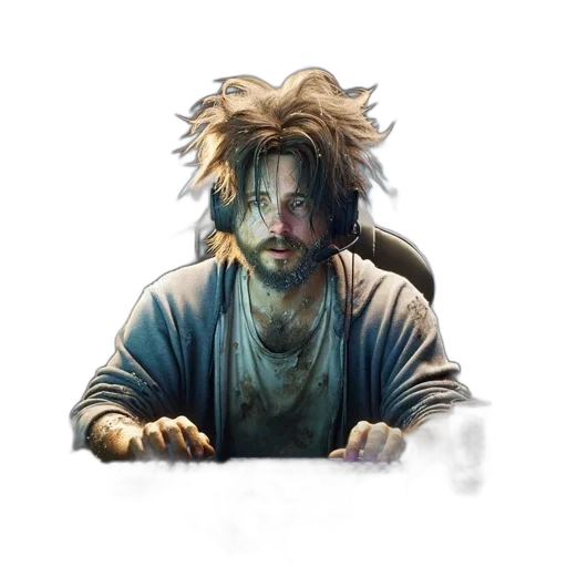 hair, face, weapon, creature transparent PNG cut-out