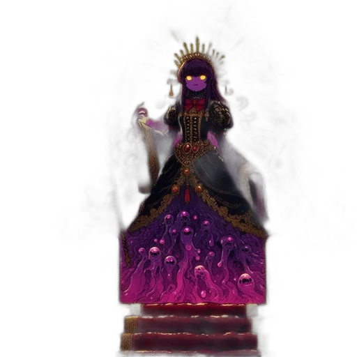dress, crown, staff, concept art transparent PNG cut-out