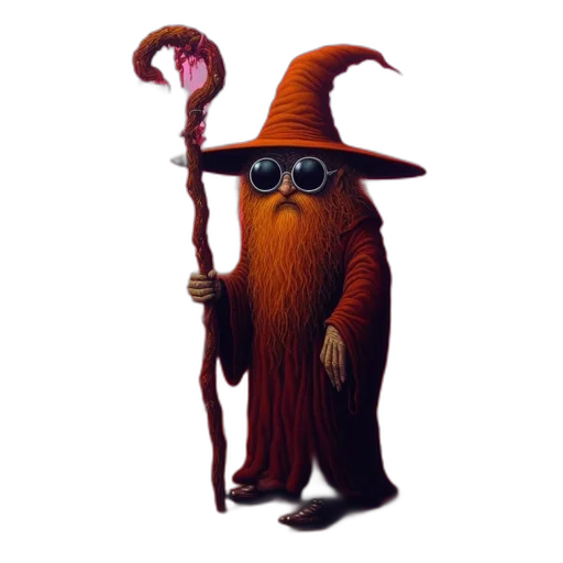 staff, creature, hat, animal transparent PNG cut-out