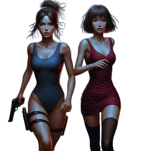 concept art, comic book art, cyberpunk, fantasy art transparent PNG cut-out