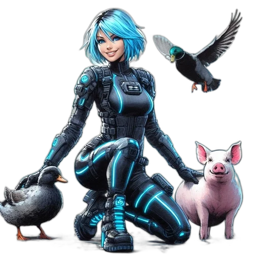 robot, animal, concept art, cyberpunk transparent PNG cut-out