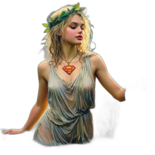 dress, jewelry, crown, fantasy art transparent PNG cut-out