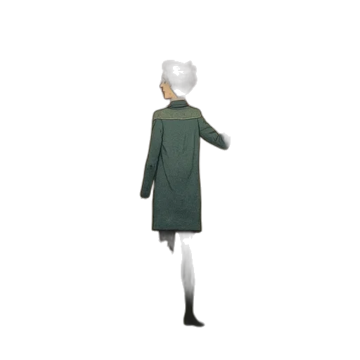 dress, jacket, staff, robot transparent PNG cut-out