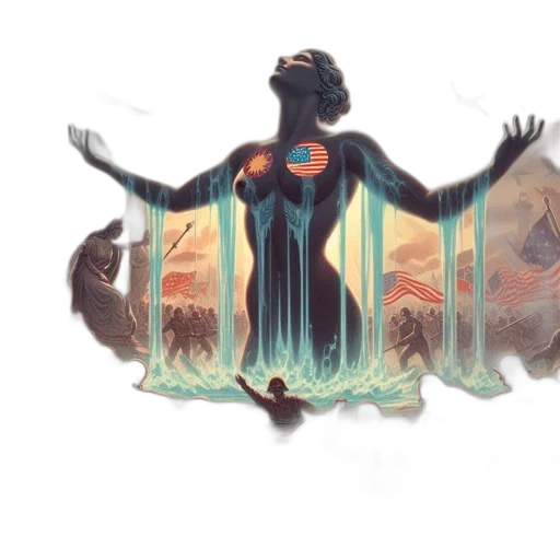 concept art, vaporwave, fantasy art, watercolor transparent PNG cut-out