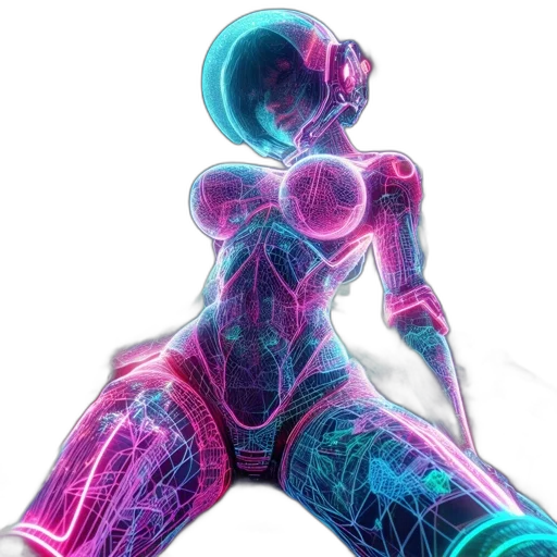 robot, dress, concept art, cyberpunk transparent PNG cut-out