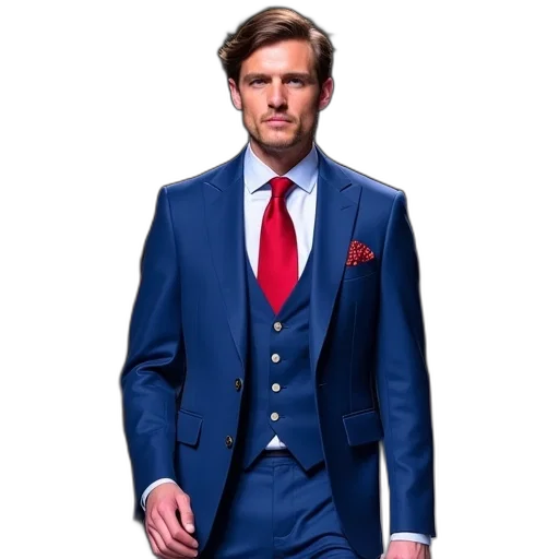 jacket, blue, model, suit transparent PNG cut-out