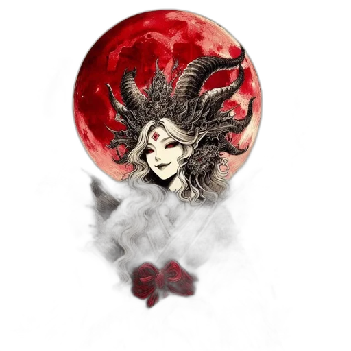 mask, dragon, staff, fantasy art transparent PNG cut-out