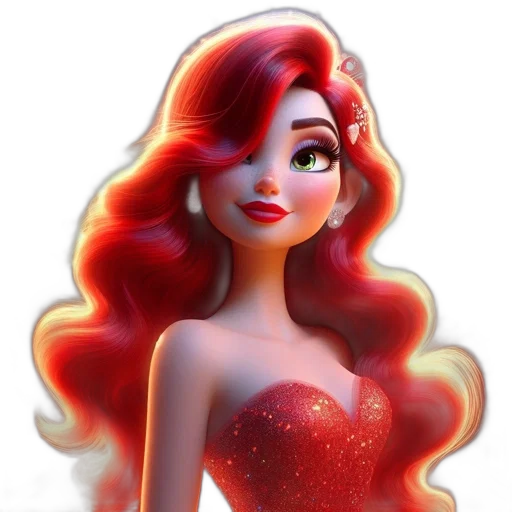 dress, cartoon, fantasy art, 3d render transparent PNG cut-out