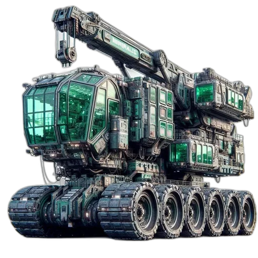 robot, weapon, concept art, 3d render transparent PNG cut-out