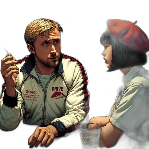 jacket, concept art, comic book art, photorealistic transparent PNG cut-out