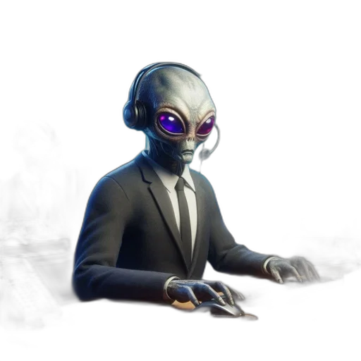 robot, mask, creature, staff transparent PNG cut-out