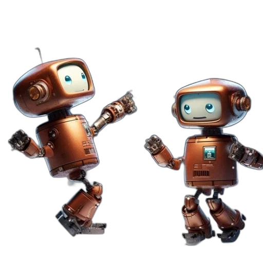 robot, 3d render, concept art, cartoon transparent PNG cut-out