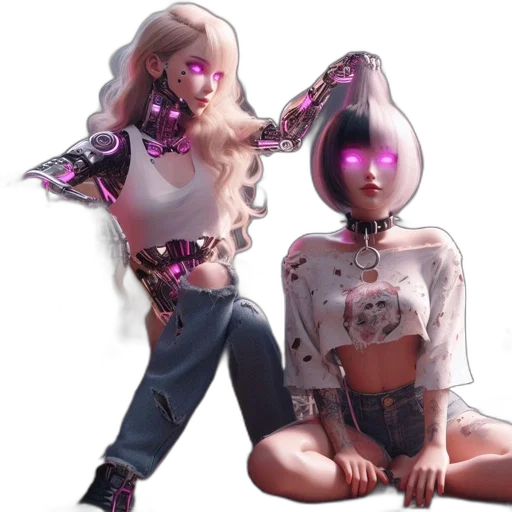 robot, mask, jewelry, cyberpunk transparent PNG cut-out