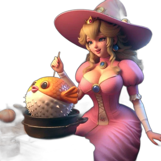 dress, hat, food, staff transparent PNG cut-out