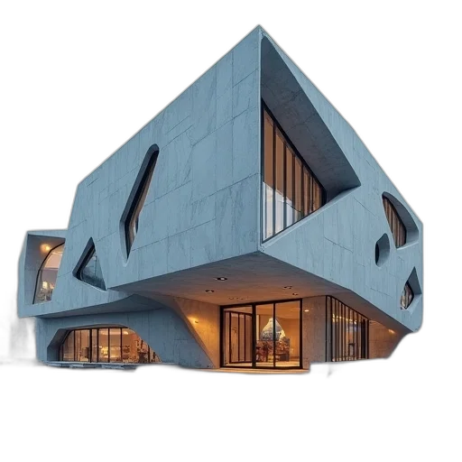 building, 3d render, concept art, futuristic transparent PNG cut-out