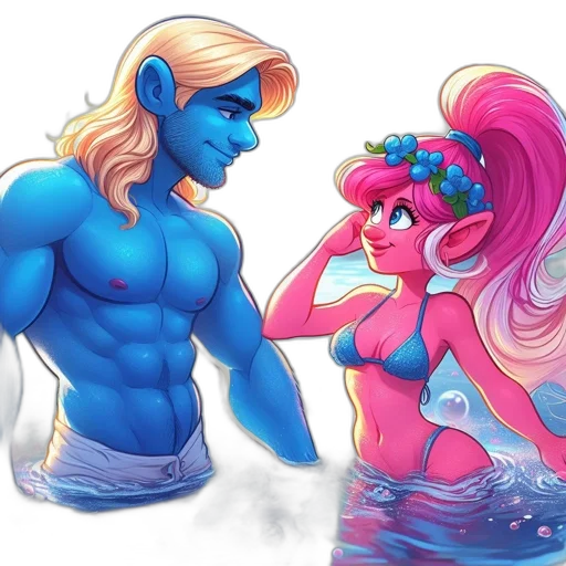 fantasy art, concept art, comic book art, vaporwave transparent PNG cut-out