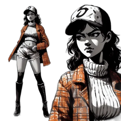 jacket, hat, comic book art, concept art transparent PNG cut-out
