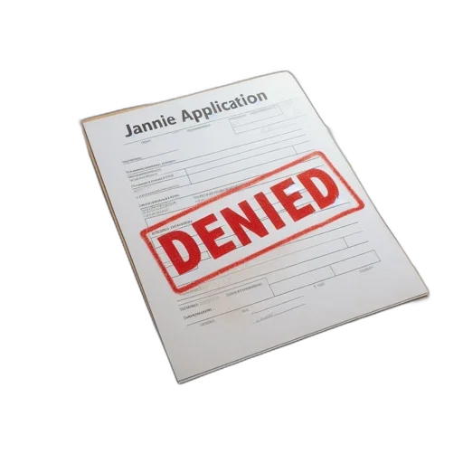 application, form, marked, denied transparent PNG cut-out