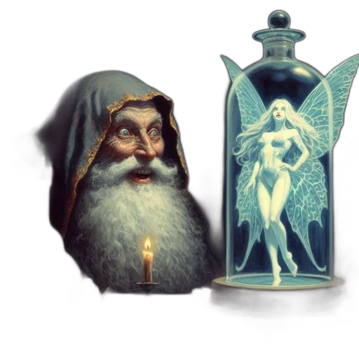 bottle, dress, concept art, fantasy art transparent PNG cut-out