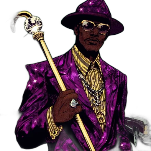 staff, jacket, jewelry, weapon transparent PNG cut-out