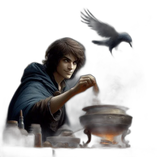 dragon, food, staff, fantasy art transparent PNG cut-out