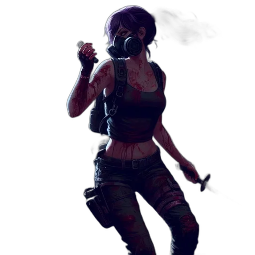 weapon, mask, jacket, staff transparent PNG cut-out