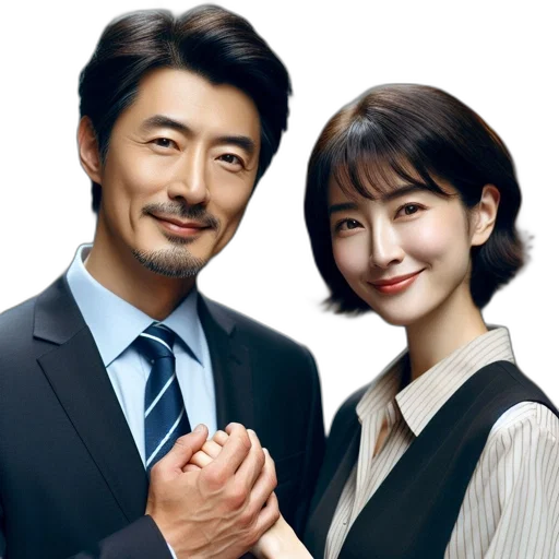 photorealistic, two, individuals, one transparent PNG cut-out