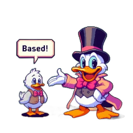 hat, staff, robot, pixel art transparent PNG cut-out