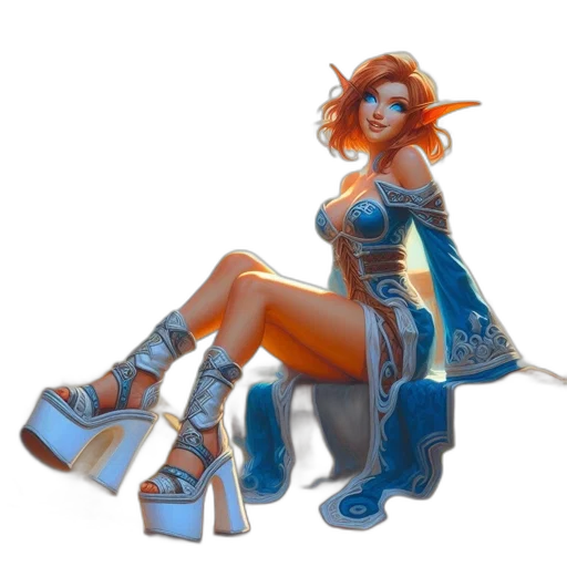 dress, weapon, staff, fantasy art transparent PNG cut-out