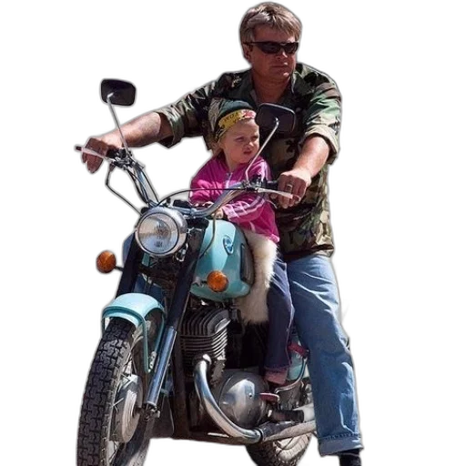 man, child, ride, blue transparent PNG cut-out