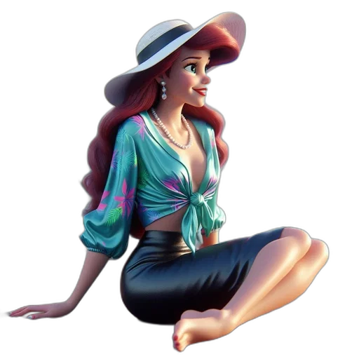 dress, hat, jewelry, concept art transparent PNG cut-out