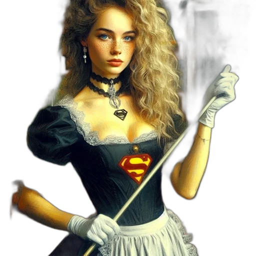 dress, staff, jewelry, comic book art transparent PNG cut-out