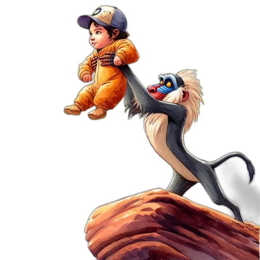 animal, staff, concept art, 3d render transparent PNG cut-out
